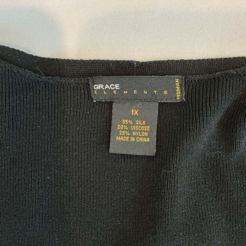 Grace Elements Classic Black Open Front Silk Blen… - image 4